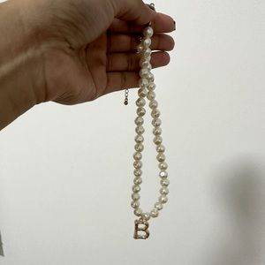 Initial “B” Pearl Necklace